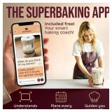 Superbaking Sourdough Starter Jar, Beginner Sourdough Starter Kit, 34oz Wide Mouth Sour Dough Glass Jar with Guides & Recipes, Sourdough Bread Baking Supplies, Sourdough Container Crock Superbaking Sourdough Starter Jar, Beginner Sourdough Starter Kit, 34oz Wide Mouth Sour Dough Glass Jar with Guides & Recipes, Sourdough Bread Baking Supplies, Sourdough Container Crock