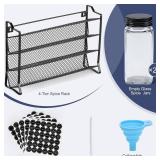 AOZITA Spice Rack Organizer for Cabinet, Spice Organizer with 28 Empty Spice Jars with Black Lids, Funnel, Spice Labels, Seasoning Organizer for Countertop, Cabinet, Kitchen, Pantry, Cupboard AOZITA Spice Rack Organizer for Cabinet, Spice Organizer with 28 Empty Spice Jars with Black Lids, Funnel, Spice Labels, Seasoning Organizer for Countertop, Cabinet, Kitchen, Pantry, Cupboard