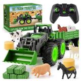 Remote Control Tractor Toy, Kids RC Tractor Set with Truck & Trailer and Light/Loading/8 Wheel, 2.4 Ghz RC Farm Vehicle Toys, Animal Farm Kids Toy for 3 4 5 6 7 8 9 Year Old Boys Girls Birthday Gift Remote Control Tractor Toy, Kids RC Tractor Set with Truck & Trailer and Light/Loading/8 Wheel, 2.4 Ghz RC Farm Vehicle Toys, Animal Farm Kids Toy for 3 4 5 6 7 8 9 Year Old Boys Girls Birthday Gift