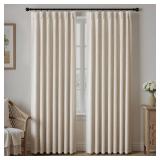 XOGUIBO Pinch Pleated Look Blackout Curtains 84 Inch Length, 2 Panels Linen Textured Boho Neutral Drapes for Living Room Bedroom Farmhouse Vintage Rustic Window Curtains with Hooks XOGUIBO Pinch Pleated Look Blackout Curtains 84 Inch Length, 2 Panels Linen Textured Boho Neutral Drapes for Living Room Bedroom Farmhouse Vintage Rustic Window Curtains with Hooks