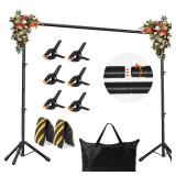 JSungo Backdrop Stand, Adjustable 10x7.5 FT Background Stand Backdrop for Parties, Photo Video Studio, Portable Photography Backdrop Stand with Carrying Bag, 6 Backdrop Clamps, and 2 Stand Bags JSungo Backdrop Stand, Adjustable 10x7.5 FT Background Stand Backdrop for Parties, Photo Video Studio, Portable Photography Backdrop Stand with Carrying Bag, 6 Backdrop Clamps, and 2 Stand Bags