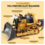 KIDMARKT Metal RC Bulldozer Toy for Kids | 9-Channel Remote Control Track-Type Tractor with Lights & Sounds, Realistic Construction Vehicle Toy for Boys Ages 3-12, Rechargeable Gift for Birthday 2026 KIDMARKT Metal RC Bulldozer Toy for Kids | 9-Channel Remote Control Track-Type Tractor with Lights & Sounds, Realistic Construction Vehicle Toy for Boys Ages 3-12, Rechargeable Gift for Birthday 2026