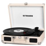 Vinyl Record Player Bluetooth Vintage Portable Suitcase Turntable with Built-in Speakers 3-Speed Belt-Driven Record Player Support RCA Output and Headphone Output (Warm White) Vinyl Record Player Bluetooth Vintage Portable Suitcase Turntable with Built-in Speakers 3-Speed Belt-Driven Record Player Support RCA Output and Headphone Output (Warm White)