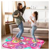 Kusntin Unicorn Dance Mat, Dance Mixer Rhythm Step Play Mat, Pink Dance Pad with LED Lights, Adjustable Volume, Built-in Music, 5 Game Modes, Xmas B-Day Gifts for 3-12 Years Old Girls Toys Kusntin Unicorn Dance Mat, Dance Mixer Rhythm Step Play Mat, Pink Dance Pad with LED Lights, Adjustable Volume, Built-in Music, 5 Game Modes, Xmas B-Day Gifts for 3-12 Years Old Girls Toys