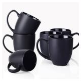 DOWAN Coffee Mugs, Black Coffee Mugs Set of 6, 16 oz Ceramic Coffee Cups with Large Handles for Men Women, Porcelain Big Mug for Tea Latte, Mug Gifts for Home Office Party DOWAN Coffee Mugs, Black Coffee Mugs Set of 6, 16 oz Ceramic Coffee Cups with Large Handles for Men Women, Porcelain Big Mug for Tea Latte, Mug Gifts for Home Office Party