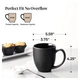 DOWAN Coffee Mugs, Black Coffee Mugs Set of 6, 16 oz Ceramic Coffee Cups with Large Handles for Men Women, Porcelain Big Mug for Tea Latte, Mug Gifts for Home Office Party DOWAN Coffee Mugs, Black Coffee Mugs Set of 6, 16 oz Ceramic Coffee Cups with Large Handles for Men Women, Porcelain Big Mug for Tea Latte, Mug Gifts for Home Office Party