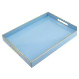 Spsyrine Blue Plastic Serving Tray for Ottoman, Coffee Table, Rectangle Decorative Tray for Entertaining, Outdoor, Living Room, Home Decor Spsyrine Blue Plastic Serving Tray for Ottoman, Coffee Table, Rectangle Decorative Tray for Entertaining, Outdoor, Living Room, Home Decor