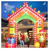 FunFanso 9 FT Christmas Inflatables Archway Outdoor Decorations, Gingerbread Man House Arch Blow Up Yard Decoration with Colorful Gift Boxes, Built-in LED Lights for Garden Porch Xmas Party Decor FunFanso 9 FT Christmas Inflatables Archway Outdoor Decorations, Gingerbread Man House Arch Blow Up Yard Decoration with Colorful Gift Boxes, Built-in LED Lights for Garden Porch Xmas Party Decor