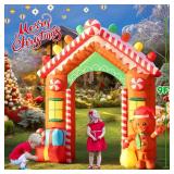 FunFanso 9 FT Christmas Inflatables Archway Outdoor Decorations, Gingerbread Man House Arch Blow Up Yard Decoration with Colorful Gift Boxes, Built-in LED Lights for Garden Porch Xmas Party Decor FunFanso 9 FT Christmas Inflatables Archway Outdoor Decorations, Gingerbread Man House Arch Blow Up Yard Decoration with Colorful Gift Boxes, Built-in LED Lights for Garden Porch Xmas Party Decor