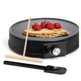 Moss & Stone 12â Electric Griddle Pan & Crepe Machine, Non-Stick Electric Crepe Maker with Adjustable Temperature, Includes Spreader & Spatula â Ideal for Pancakes, Blintzes & Tortillas Moss & Stone 12â Electric Griddle Pan & Crepe Machine, Non-Stick Electric Crepe Maker with Adjustable Temperature, Includes Spreader & Spatula â Ideal for Pancakes, Blintzes & Tortillas