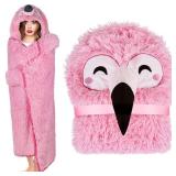 Flamingo Wearable Hooded Blanket for Adults - Fluffy Super Soft Shaggy Faux Fur, Fuzzy Warm Cozy Plush Furry Fleece & Sherpa Hoodie Throw Cloak Wrap - Flamingo Gifts for Women Adults and Kids Flamingo Wearable Hooded Blanket for Adults - Fluffy Super Soft Shaggy Faux Fur, Fuzzy Warm Cozy Plush Furry Fleece & Sherpa Hoodie Throw Cloak Wrap - Flamingo Gifts for Women Adults and Kids