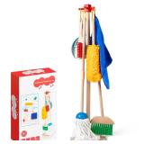 Wooden Kids Cleaning Set for Toddlers,8 Pieces Montessori Cleaning Toys with Kids Broom and Mop Set, Housework Pretend Play Toy Gift for Boys Girls Ages 3+ Wooden Kids Cleaning Set for Toddlers,8 Pieces Montessori Cleaning Toys with Kids Broom and Mop Set, Housework Pretend Play Toy Gift for Boys Girls Ages 3+