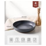 famiware Milkyway Pasta Bowls Set of 4, 8.5\' Large Salad Bowls, Double Reactive Glaze, Stackable, Ideal for Housewarming, Festivals, Matte Dark Charcoal famiware Milkyway Pasta Bowls Set of 4, 8.5\' Large Salad Bowls, Double Reactive Glaze, Stackable, Ideal for Housewarming, Festivals, Matte Dark Charcoal