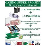 Ultimate Casino Game Set: 6 Deck Shuffler+300pc Hi-End Chips+8 Pro Plastic Poker Card+Card Shoe+Chip Rake+Felt+Accessories, Blackjack Set & Texas Holdem Kit, Poker Night Kit for Adult Casino Party Ultimate Casino Game Set: 6 Deck Shuffler+300pc Hi-End Chips+8 Pro Plastic Poker Card+Card Shoe+Chip Rake+Felt+Accessories, Blackjack Set & Texas Holdem Kit, Poker Night Kit for Adult Casino Party