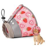 vont Cat Cone Collar Soft to Stop Licking, Adjustable Foldable Lightweight Kitten Recovery Collar After Surgery for Small Dogs, Elizabeth Cone of Shame Alternative -Strawberry(S) vont Cat Cone Collar Soft to Stop Licking, Adjustable Foldable Lightweight Kitten Recovery Collar After Surgery for Small Dogs, Elizabeth Cone of Shame Alternative -Strawberry(S)