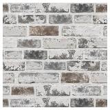 Brick Wallpaper Peel and Stick Wallpaper 17.3\'x590\' Grey and White 3D Brick Wallpaper Self Adhesive Vintage Wallpaper Removable Textured Contact Paper for Fireplace Kitchen Home Decoration Vinyl Brick Wallpaper Peel and Stick Wallpaper 17.3\'x590\' Grey and White 3D Brick Wallpaper Self Adhesive Vintage Wallpaper Removable Textured Contact Paper for Fireplace Kitchen Home Decoration Vinyl