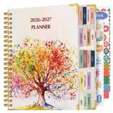 Planner 2026-2027, 18 Months Weekly and Monthly Daily Planner from January 2026 - June 2027, 8.5\' x 11\' A4 Large Hardcover Agenda Organizer Book 2026 with Tabs, Spiral Yearly Calendar Planners for S Planner 2026-2027, 18 Months Weekly and Monthly Daily Planner from January 2026 - June 2027, 8.5\' x 11\' A4 Large Hardcover Agenda Organizer Book 2026 with Tabs, Spiral Yearly Calendar Planners for S