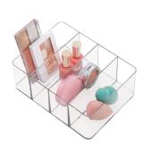 STORi 4-Compartment Clear Plastic Organizer, Rectangular Divided Makeup and Vanity Storage Bin, Use Upright for Eyeshadow Palettes, Made in USA STORi 4-Compartment Clear Plastic Organizer, Rectangular Divided Makeup and Vanity Storage Bin, Use Upright for Eyeshadow Palettes, Made in USA