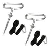 Ahuliao 24260 Shelter Tie Down Kit for Eskimo, Ice Fishing Shelter Anchors, Deluxe Ice Fishing Tent Anchors (2 Ice Fishing Tent Stakes & 2 Cam Straps with Carabiner Attachments) Ahuliao 24260 Shelter Tie Down Kit for Eskimo, Ice Fishing Shelter Anchors, Deluxe Ice Fishing Tent Anchors (2 Ice Fishing Tent Stakes & 2 Cam Straps with Carabiner Attachments)