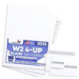 100 W2 Forms 2025 with Envelopes, Blank W2 4 UP Tax Forms, Compatible with QuickBooks, Sage and other programs, Ideal for E-Filing, Laser or Inkjet Printers, 100 Sheets and 100 Self Seal Envelopes 100 W2 Forms 2025 with Envelopes, Blank W2 4 UP Tax Forms, Compatible with QuickBooks, Sage and other programs, Ideal for E-Filing, Laser or Inkjet Printers, 100 Sheets and 100 Self Seal Envelopes