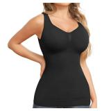 JOYSHAPER Shapewear Camisoles With Built in Bra Tummy Control Compression Tank Tops for Women Body Shaper Padded Tanks Black L JOYSHAPER Shapewear Camisoles With Built in Bra Tummy Control Compression Tank Tops for Women Body Shaper Padded Tanks Black L