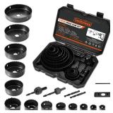 Luckyway Hole Saw Kit, 21-Piece Hole Saw Set, 3/4\' to 5\' Hole Saws Drill Bits Hole Cutter Kits with Storage Case for Soft Wood, Plastic, PVC and Drywall Luckyway Hole Saw Kit, 21-Piece Hole Saw Set, 3/4\' to 5\' Hole Saws Drill Bits Hole Cutter Kits with Storage Case for Soft Wood, Plastic, PVC and Drywall