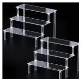 2 Packs Acrylic Display Stand Riser,3 Tier Perfume Organizer Cupcake Stand Acrylic Pop Shelves Holder,Clear Desk Display Shelf for Figure,Trinket,Collectibles,Dessert Tray Stands for Party Decor-7.9in 2 Packs Acrylic Display Stand Riser,3 Tier Perfume Organizer Cupcake Stand Acrylic Pop Shelves Holder,Clear Desk Display Shelf for Figure,Trinket,Collectibles,Dessert Tray Stands for Party Decor-7.9in