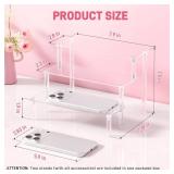 2 Packs Acrylic Display Stand Riser,3 Tier Perfume Organizer Cupcake Stand Acrylic Pop Shelves Holder,Clear Desk Display Shelf for Figure,Trinket,Collectibles,Dessert Tray Stands for Party Decor-7.9in 2 Packs Acrylic Display Stand Riser,3 Tier Perfume Organizer Cupcake Stand Acrylic Pop Shelves Holder,Clear Desk Display Shelf for Figure,Trinket,Collectibles,Dessert Tray Stands for Party Decor-7.9in