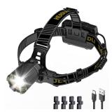 Weejunki 2,000 Lumens Rechargeable Headlamp, 5 Modes & IP68 Waterproof Head Lamp, Headlamps for Adults Rechargeable, 90°Adjustable Head Lights for Outdoor Camping, Hunting, Running Weejunki 2,000 Lumens Rechargeable Headlamp, 5 Modes & IP68 Waterproof Head Lamp, Headlamps for Adults Rechargeable, 90°Adjustable Head Lights for Outdoor Camping, Hunting, Running