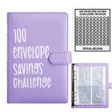 100 Envelopes Money Saving Challenge, 100 Envelope Challenge Binder, Easy and Fun Way to Save $5,050, Savings Challenges Budget Book Binder with Cash Envelopes for Office,Home,School (Purple) 100 Envelopes Money Saving Challenge, 100 Envelope Challenge Binder, Easy and Fun Way to Save $5,050, Savings Challenges Budget Book Binder with Cash Envelopes for Office,Home,School (Purple)