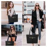 LOVEVOOK Laptop Bag for Women 17 inch,Diamond Quilted Work Tote Bags Womens Laptop Tote Bag Computer Shoulder Bags,Stylish Travel Tote Bags Laptop Purse Case Briefcase Handbag with Clutch Purse,Black LOVEVOOK Laptop Bag for Women 17 inch,Diamond Quilted Work Tote Bags Womens Laptop Tote Bag Computer Shoulder Bags,Stylish Travel Tote Bags Laptop Purse Case Briefcase Handbag with Clutch Purse,Black