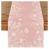 Artoid Mode Pink Bloom Flowers Butterfly Spring Table Runner, Seasonal Holiday Kitchen Dining Table Decoration for Home Party Indoor 13x108 Inch Artoid Mode Pink Bloom Flowers Butterfly Spring Table Runner, Seasonal Holiday Kitchen Dining Table Decoration for Home Party Indoor 13x108 Inch