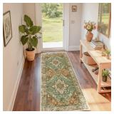 RELEANY Area Rugs 2'x6' Runner Rug Non Slip Washable for Kitchen Hallway Bedroom Beside Laundry Room Bathroom Rug, Floor Carpet, Brick Red Rust Neutral Brown Burnt Orange Green RELEANY Area Rugs 2'x6' Runner Rug Non Slip Washable for Kitchen Hallway Bedroom Beside Laundry Room Bathroom Rug, Floor Carpet, Brick Red Rust Neutral Brown Burnt Orange Green