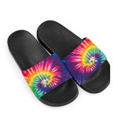 Howilath Tie-dye Rainbow Swirl Sandals Slippers, Casual EVA Soft Sole Open Toe House Single Band Slide Sandals for Women Men Howilath Tie-dye Rainbow Swirl Sandals Slippers, Casual EVA Soft Sole Open Toe House Single Band Slide Sandals for Women Men