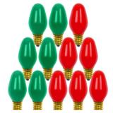 12 Pack C7 Red & Green Light Bulbs - 7W E12 Base Night Lights - Ceramic Incandescent - Candelabra Based - Christmas Bulbs 12 Pack C7 Red & Green Light Bulbs - 7W E12 Base Night Lights - Ceramic Incandescent - Candelabra Based - Christmas Bulbs