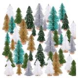 KUUQA 30Pcs Multicolor Mini Christmas Village Trees Bottle Brush Trees Trees Sisal Snow Frosted Trees Tabletop Trees for Christmas House Deocrations Diorama Models, Small Size Trees KUUQA 30Pcs Multicolor Mini Christmas Village Trees Bottle Brush Trees Trees Sisal Snow Frosted Trees Tabletop Trees for Christmas House Deocrations Diorama Models, Small Size Trees