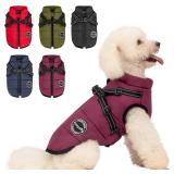 AIMYDOG Warm Dog Winter Coat, Fashion Pet Cold Weather Jacket with Built-in Harness, Reflective & Adjustable Comfortable Pet Vest, Windproof Apparel for Small Medium Large Dogs (Purple) AIMYDOG Warm Dog Winter Coat, Fashion Pet Cold Weather Jacket with Built-in Harness, Reflective & Adjustable Comfortable Pet Vest, Windproof Apparel for Small Medium Large Dogs (Purple)