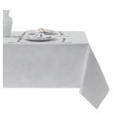 HomeJoy Rectangle Fancy Metallic Sparkling Snowflake Christmas Fabric Table Cloth red Hunter Gold Navy White Silver No-Iron Soil Resistant Woven Holiday Table Cover(White Silver/60x104Inch) HomeJoy Rectangle Fancy Metallic Sparkling Snowflake Christmas Fabric Table Cloth red Hunter Gold Navy White Silver No-Iron Soil Resistant Woven Holiday Table Cover(White Silver/60x104Inch)