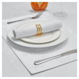 HomeJoy Rectangle Fancy Metallic Sparkling Snowflake Christmas Fabric Table Cloth red Hunter Gold Navy White Silver No-Iron Soil Resistant Woven Holiday Table Cover(White Silver/60x104Inch) HomeJoy Rectangle Fancy Metallic Sparkling Snowflake Christmas Fabric Table Cloth red Hunter Gold Navy White Silver No-Iron Soil Resistant Woven Holiday Table Cover(White Silver/60x104Inch)