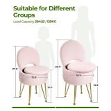 GREENSTELL Small Vanity Stool Chair with Storage and Folding Back, 13\' x 13\' x 17.7\' Faux Fur Soft Ottoman for Teenager, 4 Metal Legs with Anti-Slip Feet, Furry Padded Seat for Makeup, Bedroom, Pin GREENSTELL Small Vanity Stool Chair with Storage and Folding Back, 13\' x 13\' x 17.7\' Faux Fur Soft Ottoman for Teenager, 4 Metal Legs with Anti-Slip Feet, Furry Padded Seat for Makeup, Bedroom, Pin