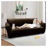 Pfrstuv Couch Cover Leather Look 3 Seater Couch Sofa Cover 1-Piece Sofa Slipcover Stretch Furniture Protector with Elastic Bottom & Pockets(Sofa, Coffee) Pfrstuv Couch Cover Leather Look 3 Seater Couch Sofa Cover 1-Piece Sofa Slipcover Stretch Furniture Protector with Elastic Bottom & Pockets(Sofa, Coffee)