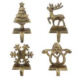 OCTERIC 4Pcs Stocking Holders, Reindeer Santa Snowflake Christmas Tree Metal Mantel Hooks, Anti-Slip Heavy Duty Solid Cast Iron Mantle Hangers Xmas Décor for Fireplace Holiday Indoor Decoration OCTERIC 4Pcs Stocking Holders, Reindeer Santa Snowflake Christmas Tree Metal Mantel Hooks, Anti-Slip Heavy Duty Solid Cast Iron Mantle Hangers Xmas Décor for Fireplace Holiday Indoor Decoration