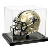 Mini Helmet Display Case with Solid Wood Base (Dark Walnut Finish) | No Assembly Required, Crystal Clear Acrylic Box for 1:2 Scale Football Helmets | UV Protection, Dustproof Showcase for Memorabilia Mini Helmet Display Case with Solid Wood Base (Dark Walnut Finish) | No Assembly Required, Crystal Clear Acrylic Box for 1:2 Scale Football Helmets | UV Protection, Dustproof Showcase for Memorabilia