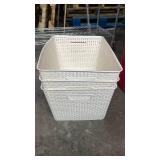 White Woven Storage Basket Set White Woven Storage Basket Set
