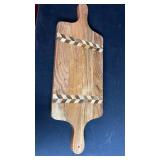 Handcrafted Wooden Serving Board with Inlay Design Handcrafted Wooden Serving Board with Inlay Design