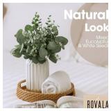 ROVALA Fake Eucalyptus Decor in White Ceramic Vase Realistic Faux Plants Indoor Tabletop Fake Desk Plants for Office Small Potted Plant Artificial Decor Small Fakeplants for Shelves Bathroom Kitchen ROVALA Fake Eucalyptus Decor in White Ceramic Vase Realistic Faux Plants Indoor Tabletop Fake Desk Plants for Office Small Potted Plant Artificial Decor Small Fakeplants for Shelves Bathroom Kitchen