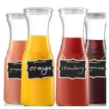 NETANY Set of 4 Glass Carafe with Lid, 1 Liter Beverage Serveware Carafe, Clear Glass Pitcher for Mimosa Bar, Brunch, Cold Water, Juice, Milk, Iced Tea, Lemonade NETANY Set of 4 Glass Carafe with Lid, 1 Liter Beverage Serveware Carafe, Clear Glass Pitcher for Mimosa Bar, Brunch, Cold Water, Juice, Milk, Iced Tea, Lemonade