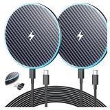 Wireless Charger for Samsung 2Pack 6FT 15W Samsung Magnetic Wireless Charger Fast Charging Pad for Samsung Galaxy S25 Ultra/S24/S23/S22/S21/Z Google Pixel 9 8a 7a 8 7 Pro (Strong Magnet Technology) Wireless Charger for Samsung 2Pack 6FT 15W Samsung Magnetic Wireless Charger Fast Charging Pad for Samsung Galaxy S25 Ultra/S24/S23/S22/S21/Z Google Pixel 9 8a 7a 8 7 Pro (Strong Magnet Technology)