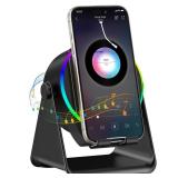 TARKARI Wireless Induction Speaker, 5 in 1 Bluetooth Speaker, 360° Rotation Cell Phone Stand with Ambient Light Compatible with iPhone iPad Android Tablet, Birthday Gifts for Women Men Him TARKARI Wireless Induction Speaker, 5 in 1 Bluetooth Speaker, 360° Rotation Cell Phone Stand with Ambient Light Compatible with iPhone iPad Android Tablet, Birthday Gifts for Women Men Him