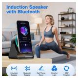 TARKARI Wireless Induction Speaker, 5 in 1 Bluetooth Speaker, 360° Rotation Cell Phone Stand with Ambient Light Compatible with iPhone iPad Android Tablet, Birthday Gifts for Women Men Him TARKARI Wireless Induction Speaker, 5 in 1 Bluetooth Speaker, 360° Rotation Cell Phone Stand with Ambient Light Compatible with iPhone iPad Android Tablet, Birthday Gifts for Women Men Him